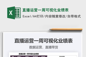 2021直播運營一周可視化業(yè)績表免費下載