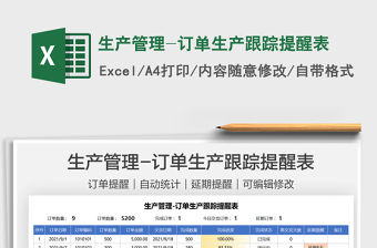 2021生產(chǎn)管理-訂單生產(chǎn)跟蹤提醒表免費(fèi)下載