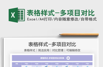 2021表格樣式-多項目對比免費下載