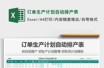 2021訂單生產(chǎn)計(jì)劃自動(dòng)排產(chǎn)表免費(fèi)下載