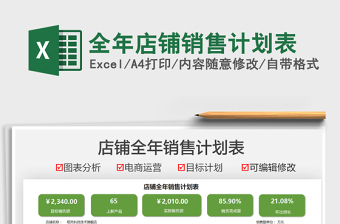 2021全年店鋪銷售計劃表免費下載