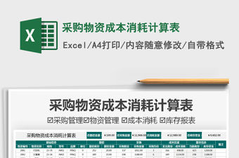 2021采購物資成本消耗計算表免費下載