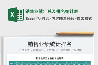 2021銷售業績匯總及排名統計表免費下載