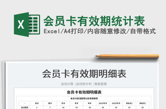 2021會員卡有效期統計表免費下載