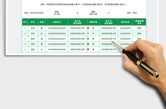 2022返乡人员核酸检测登记表免费下载