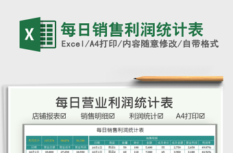 2021每日銷售利潤統(tǒng)計(jì)表免費(fèi)下載
