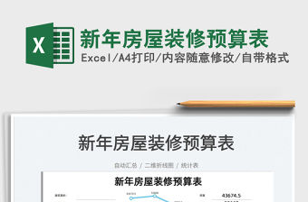 2022新年房屋裝修預算表免費下載