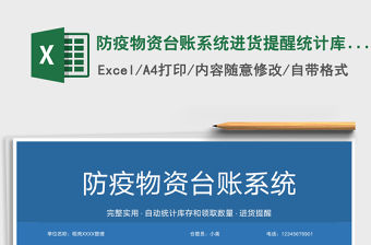 2021防疫物資臺賬系統(tǒng)進(jìn)貨提醒統(tǒng)計庫存免費下載