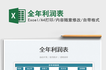 2021全年利潤(rùn)表免費(fèi)下載