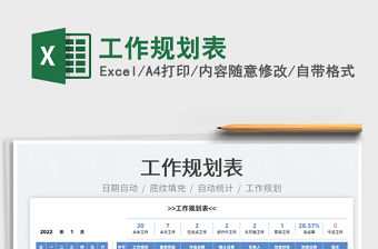 2022工作規劃表免費下載