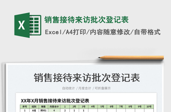 2021銷(xiāo)售接待來(lái)訪批次登記表免費(fèi)下載