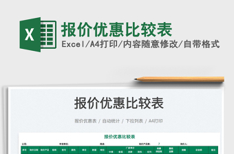 2021報價優(yōu)惠比較表免費下載