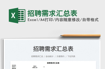2021招聘需求匯總表免費下載