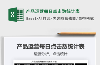2021產(chǎn)品運(yùn)營每日點(diǎn)擊數(shù)統(tǒng)計(jì)表免費(fèi)下載