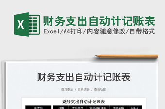 2021財務(wù)支出自動計記賬表免費下載