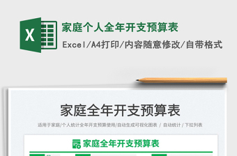 2021家庭個(gè)人全年開支預(yù)算表免費(fèi)下載