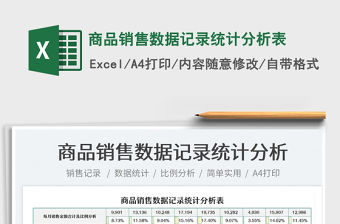 2021商品銷售數據記錄統計分析表免費下載