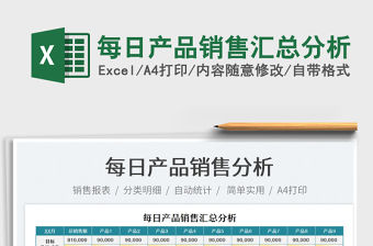 2021每日產(chǎn)品銷(xiāo)售匯總分析免費(fèi)下載