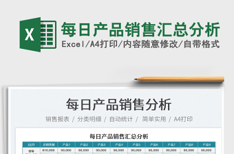 2021每日產(chǎn)品銷售匯總分析免費下載