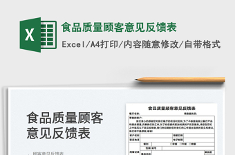 2021食品質(zhì)量顧客意見(jiàn)反饋表免費(fèi)下載
