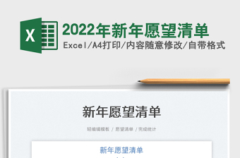 2022年新年愿望清單