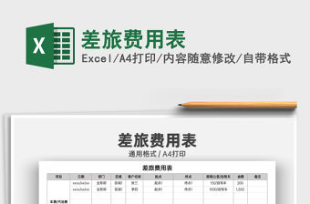 2021差旅費用表免費下載