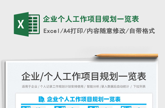 2021企業(yè)個(gè)人工作項(xiàng)目規(guī)劃一覽表免費(fèi)下載