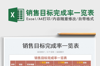 2021銷售目標(biāo)完成率一覽表免費下載
