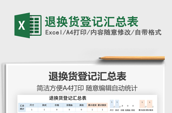 2021退換貨登記匯總表免費(fèi)下載