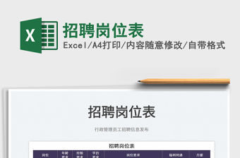 2021招聘崗位表免費下載