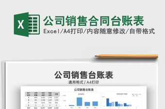 2021公司銷售合同臺賬表免費下載