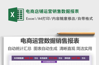 2021電商店鋪運營銷售數據報表免費下載