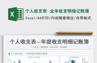 2021個人收支表-全年收支明細記賬簿免費下載