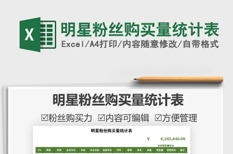 2021明星粉絲購買量統(tǒng)計表免費下載