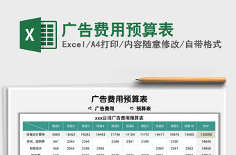 2021廣告費用預算表免費下載