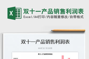 2021雙十一產(chǎn)品銷售利潤(rùn)表免費(fèi)下載
