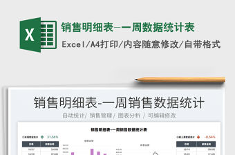 2022銷售明細表-一周數據統計表免費下載