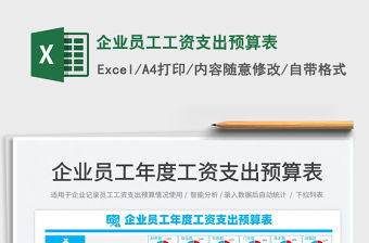 2021企業員工工資支出預算表免費下載