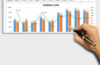 2022月度銷售收入對比圖表免費下載