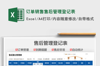2021訂單銷售售后管理登記表免費下載