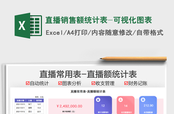 2021直播銷售額統(tǒng)計表-可視化圖表免費下載