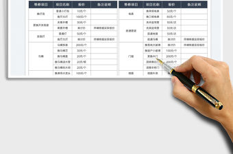 2021物業日常維修報價表免費下載
