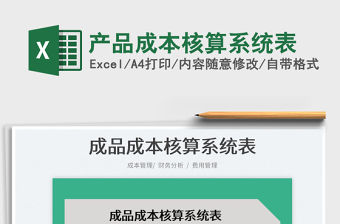 2021產品成本核算系統表免費下載