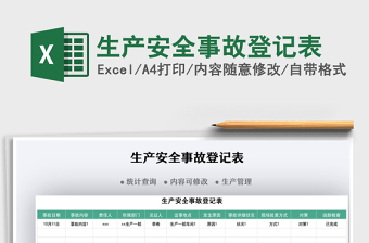 2021生產(chǎn)安全事故登記表免費下載