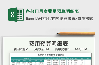 2021各部門月度費(fèi)用預(yù)算明細(xì)表免費(fèi)下載