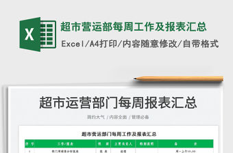 2022超市營運部每周工作及報表匯總免費下載