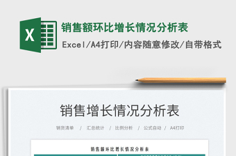 2021銷售額環(huán)比增長情況分析表免費下載