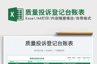 2022質(zhì)量投訴登記臺賬表免費下載