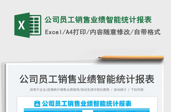2022公司員工銷售業(yè)績智能統(tǒng)計報表免費下載