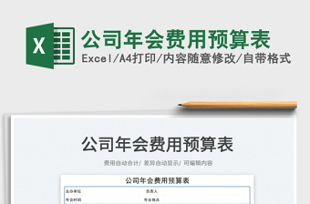 2022会费用预算表Excel模板